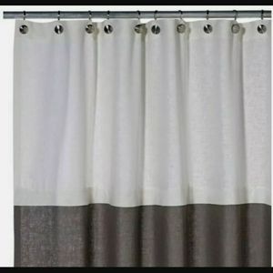 Veretex Soho 100% Linen Shower curtain GRAY white